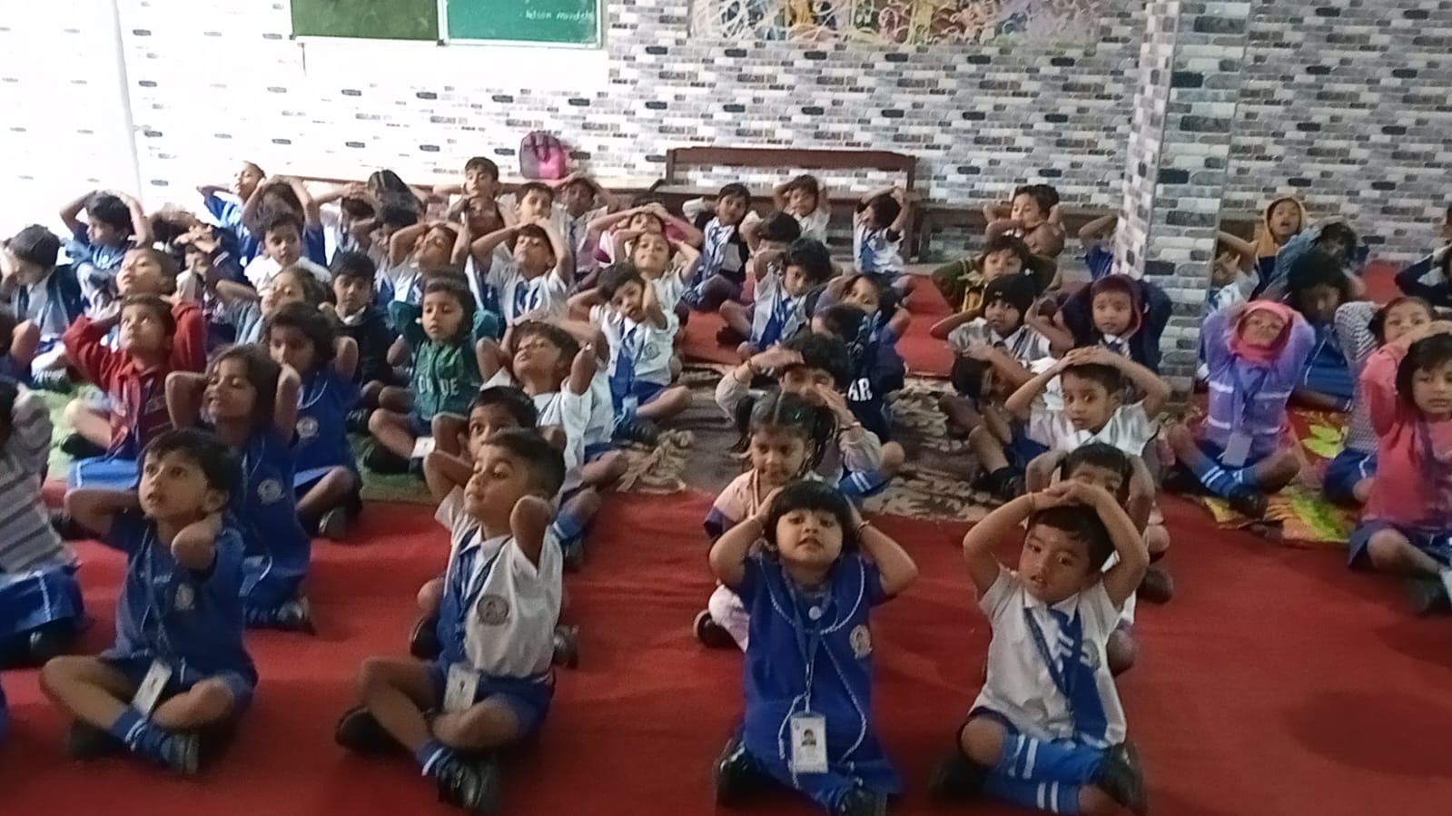 Young students in creative costumes at fancy dress event