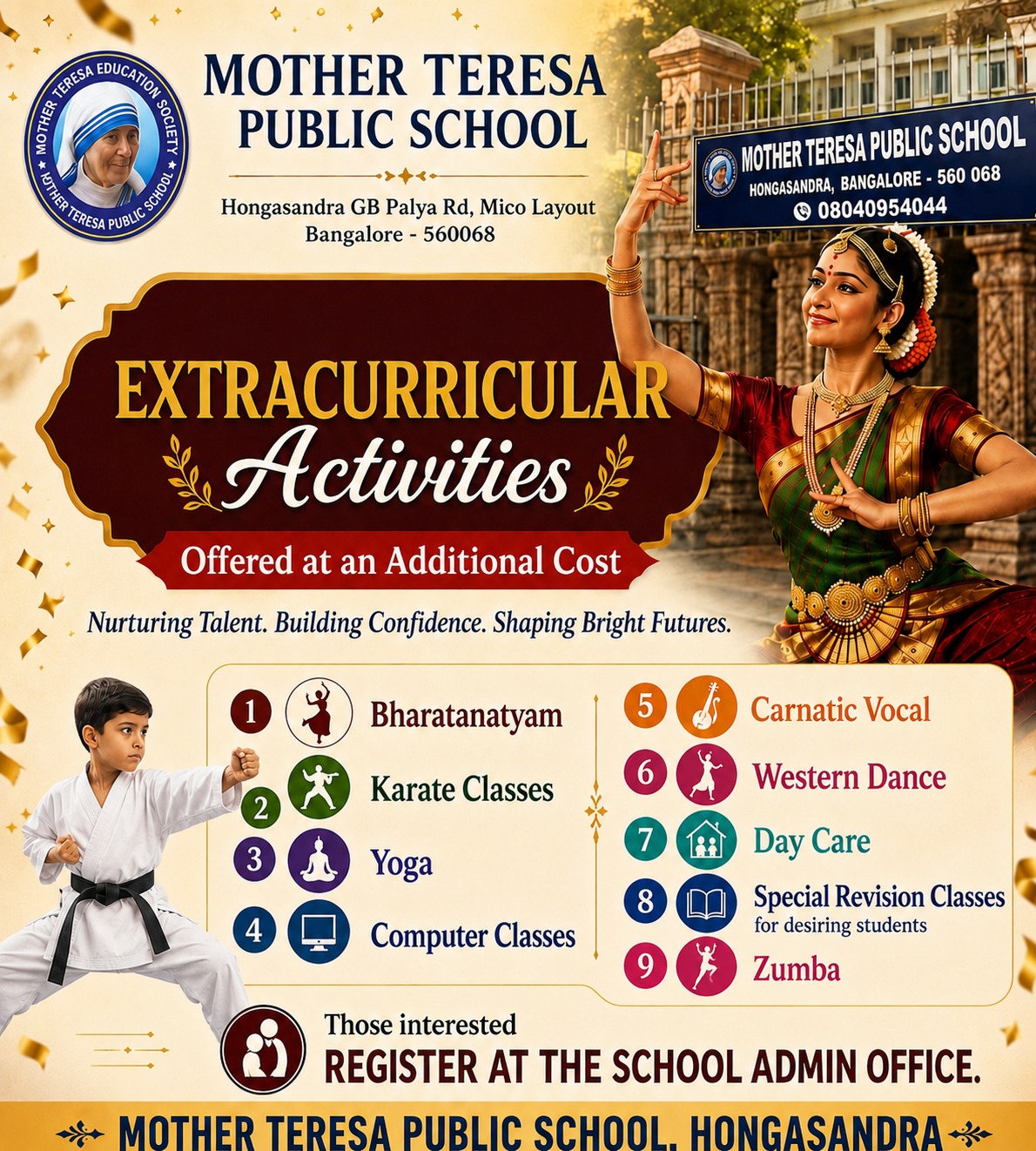 Students engaged in various school activities