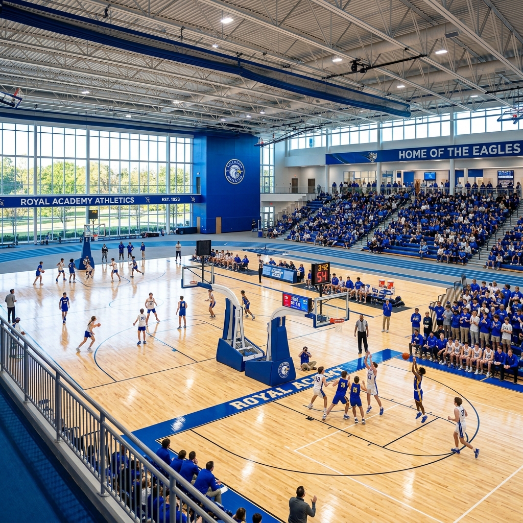 Students competing in sports day athletic events